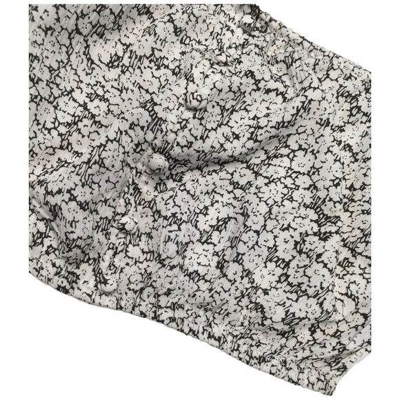 New Volcom Floral Bae Bae Doll Tube Top Halter Cropped Faux Button Black White S - Picture 13 of 15